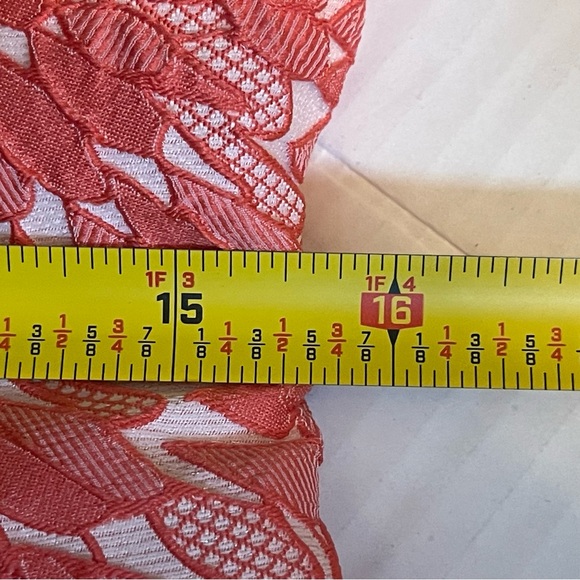 Ann Taylor Orange White Raised Floral Dress Size 6 - Picture 12 of 14